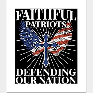 Faithful Patriots Jesus American Flag Patriot Christian Posters and Art